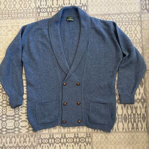 The Scotch House Men’s CARDIGAN Collar 100% Lambswool MADE IN SCOTLAND L XL